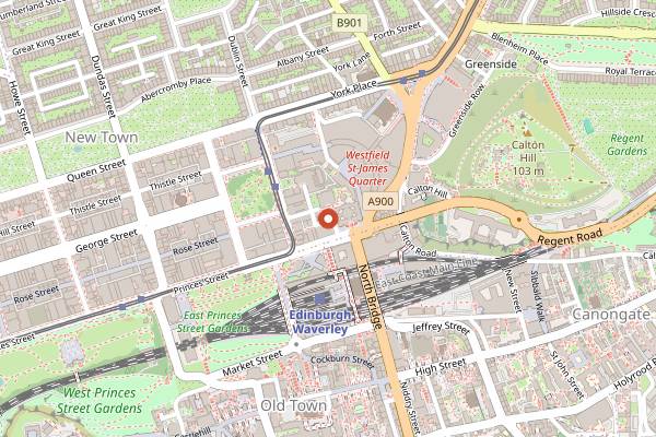 Map showing The Guildford Arms in Edinburgh