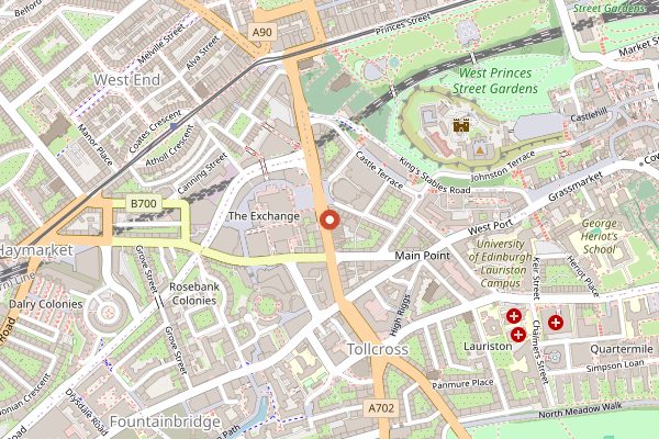 Map showing Innis and Gunn Beer Kitchen in Edinburgh