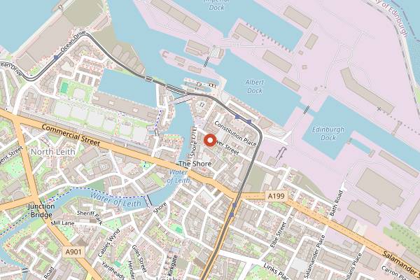 Map showing Moonwake Beer Co in Edinburgh