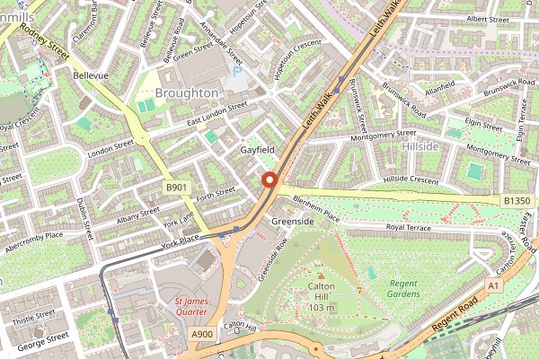 Map showing Down the Hatch in Edinburgh