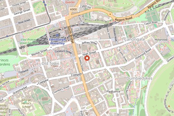 Map showing Edinburgh Larder in Edinburgh