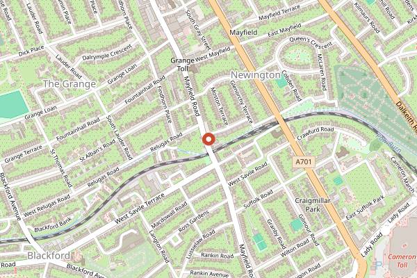 Map showing Bonnie Burgers in Edinburgh