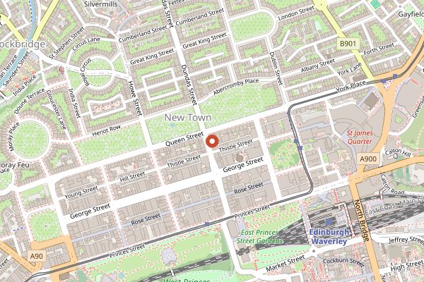 Map showing Chez Jules in Edinburgh