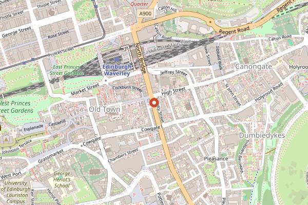 Map showing Pizza Paradise in Edinburgh