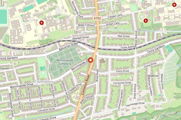 Map showing Pure Pizza in Edinburgh