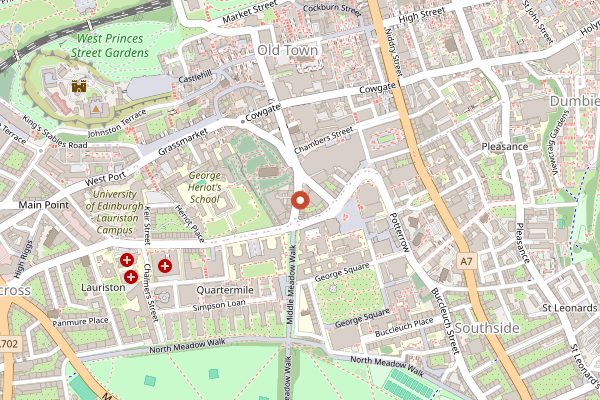 Map showing Union of Genius in Edinburgh