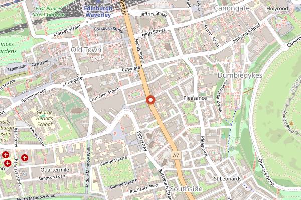 Map showing Black Medicine Coffee Co in Edinburgh