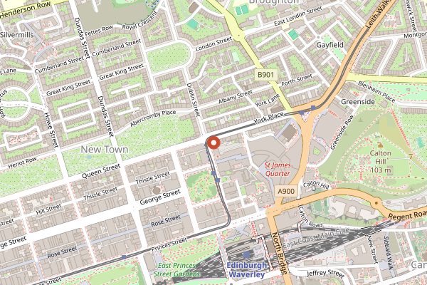 Map showing Fortitude Coffee in Edinburgh