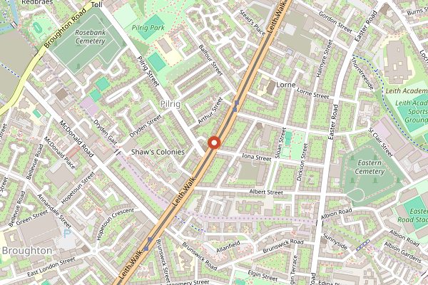 Map showing Leith Walk Police Box in Edinburgh