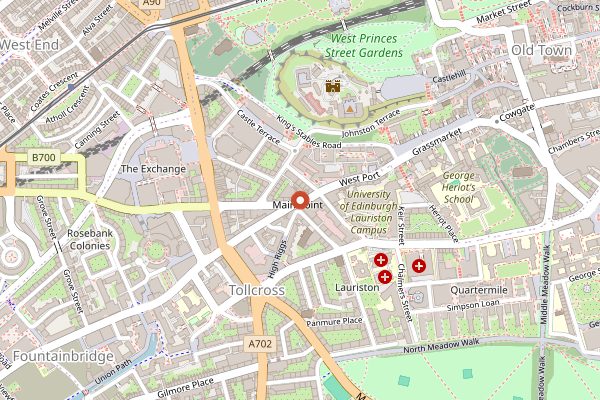 Map showing Lovecrumbs in Edinburgh