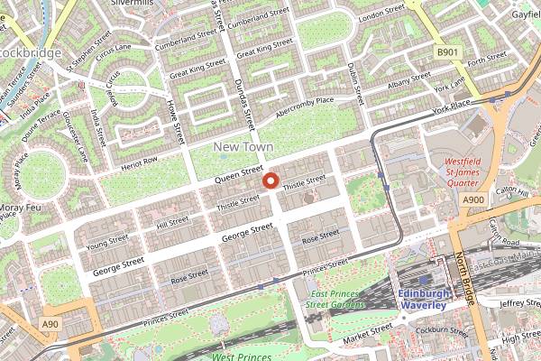 Map showing Papii in Edinburgh