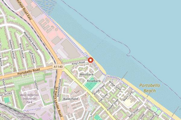 Map showing Portobello Beach Bistro in Edinburgh