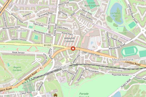 Map showing Red Kite Café in Edinburgh