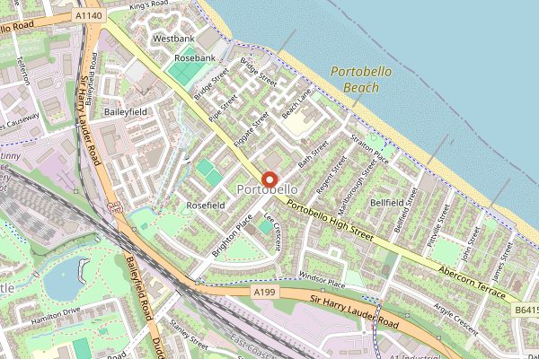 Map showing Fort and Field in Edinburgh