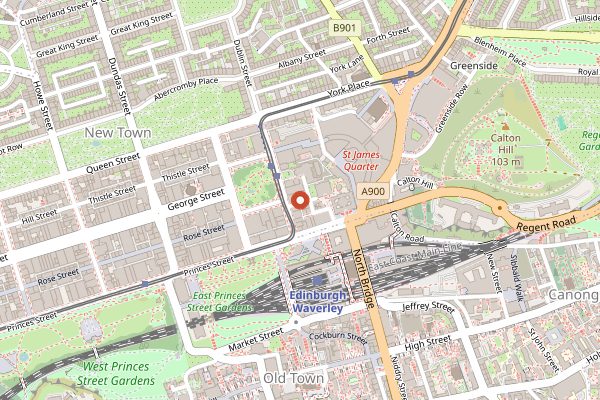 Map showing Hawksmoor Edinburgh in Edinburgh