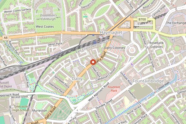 Map showing Locanda De Gusti in Edinburgh