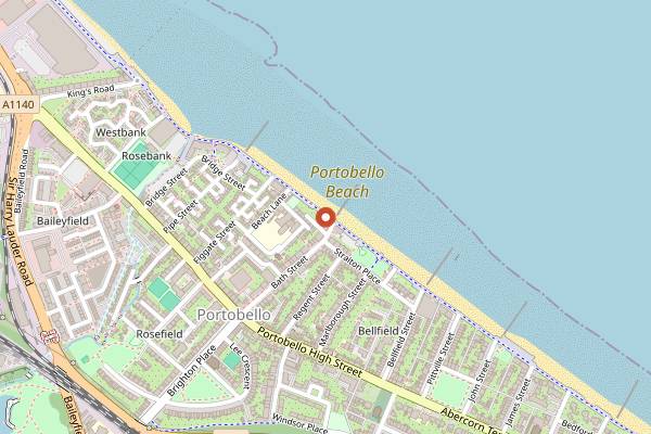 Map showing Miro's in Edinburgh