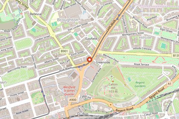 Map showing Passage to India in Edinburgh