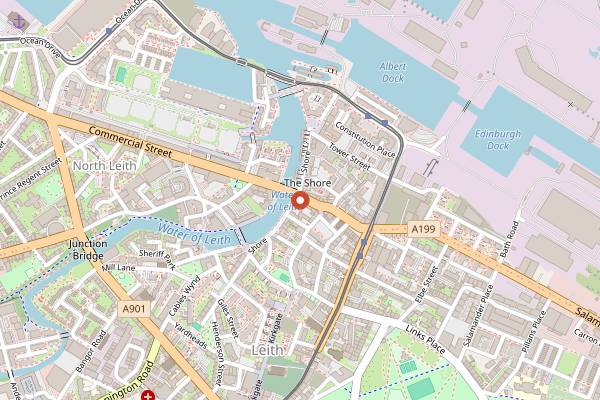 Map showing The King's Wark in Edinburgh