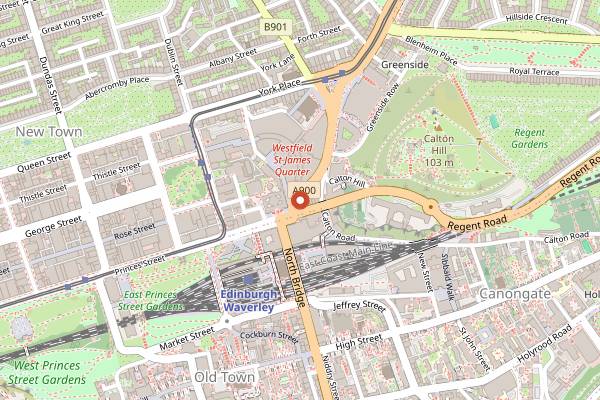 Map showing The Newsroom in Edinburgh