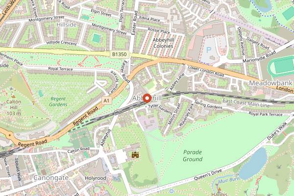 Map showing Obadiah Coffee in Edinburgh