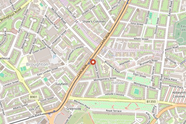 Map showing Twelve Triangles in Edinburgh