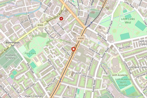Map showing Chorrito Cantina in Edinburgh