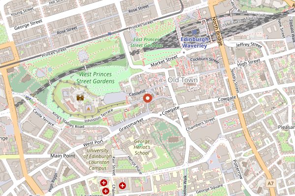 Map showing Hanam's in Edinburgh
