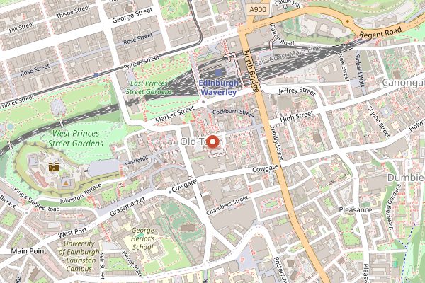 Map showing Edinburgh Fringe Street Food in Edinburgh