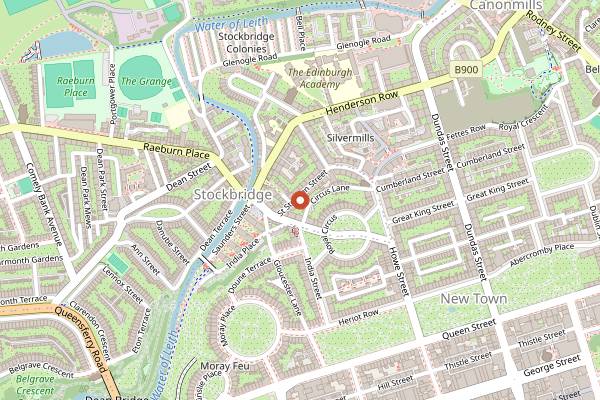 Map showing Avery in Edinburgh