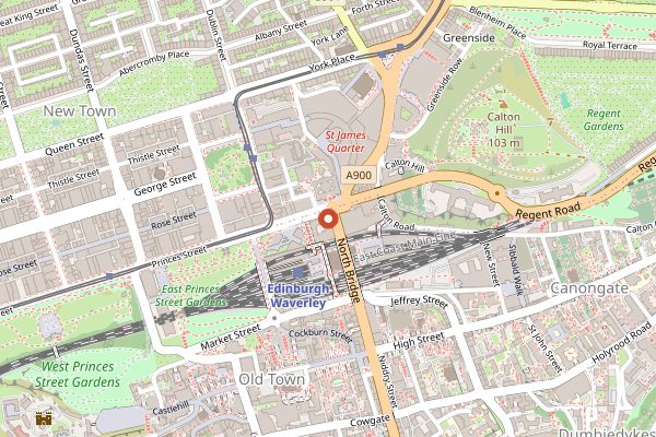 Map showing Number One at The Balmoral in Edinburgh