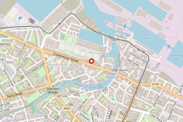 Map showing The Kitchin in Edinburgh