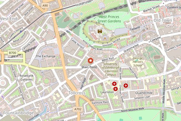 Map showing Timberyard in Edinburgh