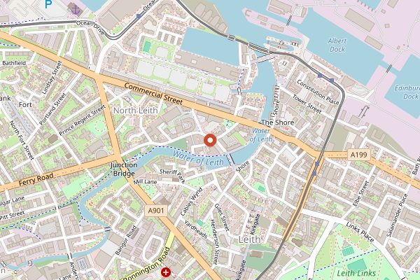 Map showing Roseleaf Bar Cafe in Edinburgh