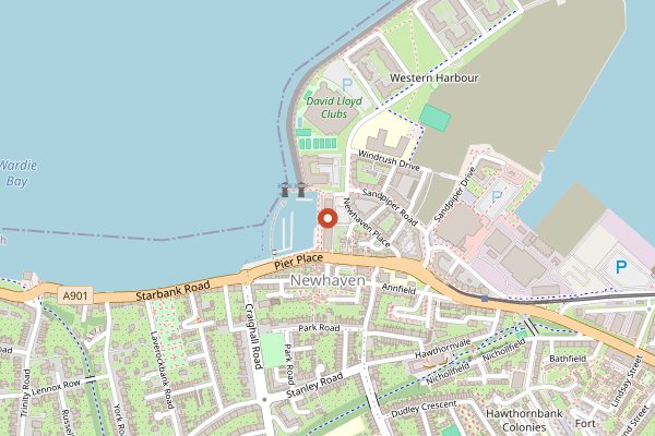 Map showing The Fishmarket in Edinburgh