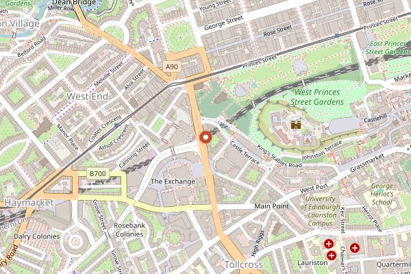 Map showing The Caley Picture House in Edinburgh