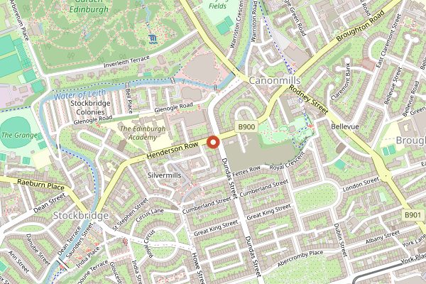Map showing L'Alba D'Oro in Edinburgh