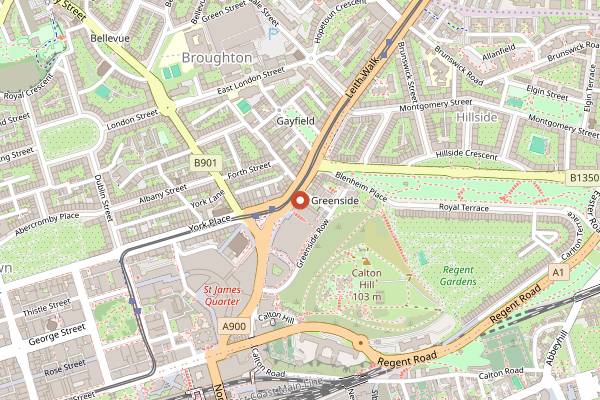 Map showing CC Blooms in Edinburgh