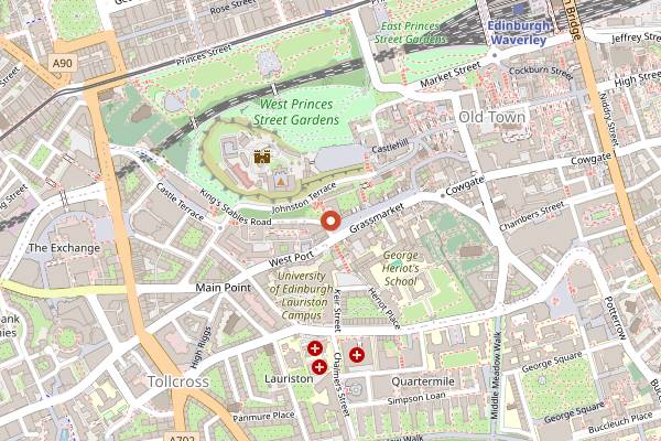 Map showing Cold Town House in Edinburgh