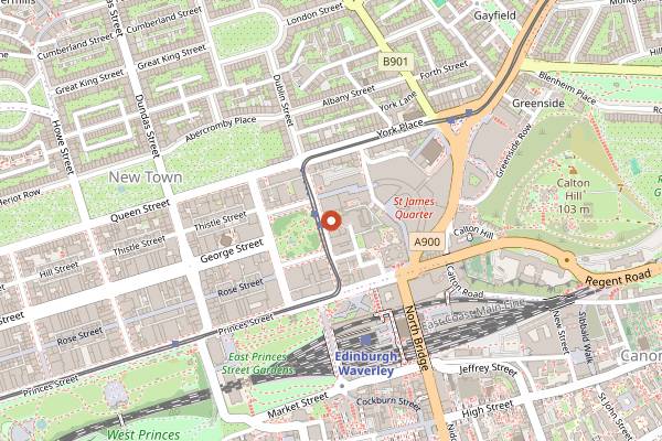 Map showing Harvey Nichols Forth Floor in Edinburgh