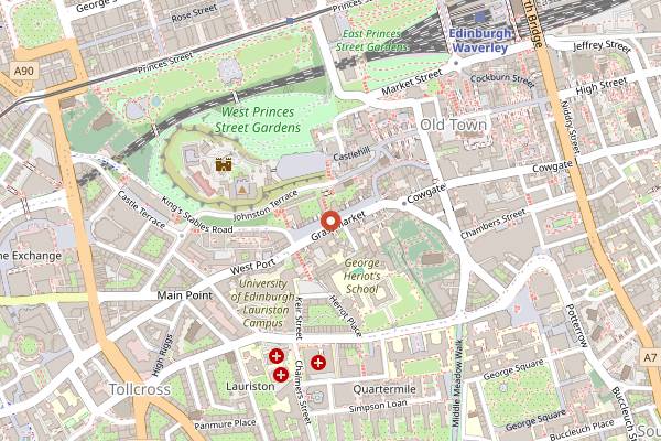 Map showing Heights at Apex Grassmarket in Edinburgh