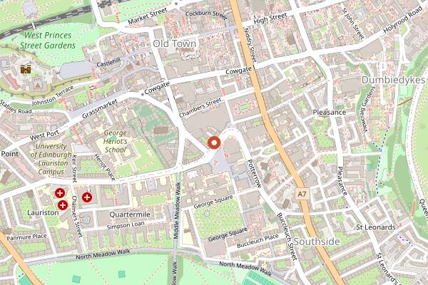 Map showing Paradise Palms in Edinburgh
