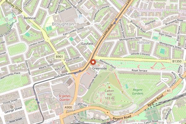 Map showing Planet Bar and Kitchen in Edinburgh