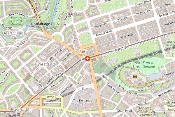 Map showing The Caley Bar in Edinburgh
