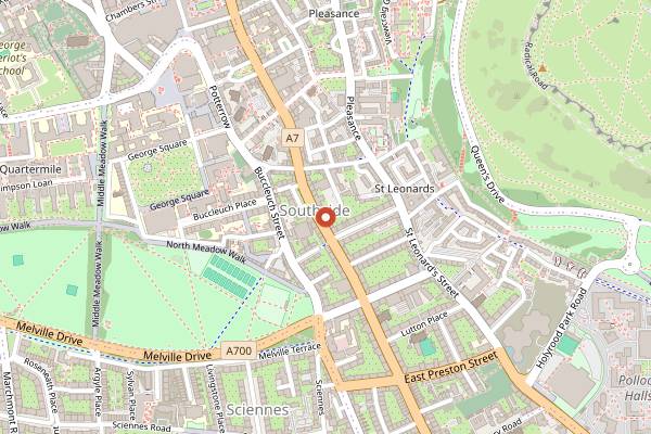 Map showing The Dog House in Edinburgh