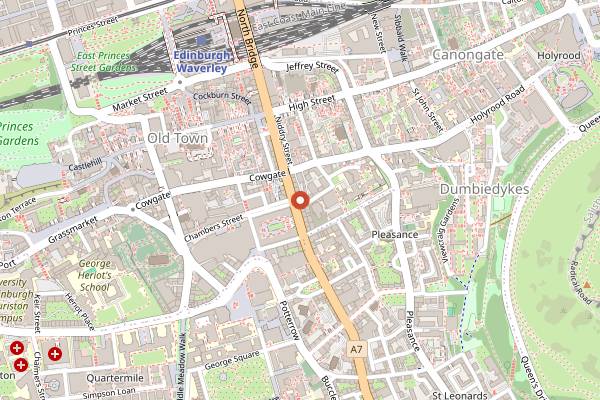 Map showing The Royal Oak in Edinburgh