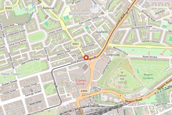 Map showing The Street Bar in Edinburgh