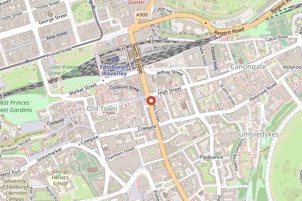 Map showing Whistle Binkies in Edinburgh