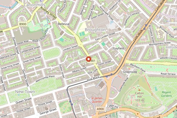 Map showing Fhior in Edinburgh