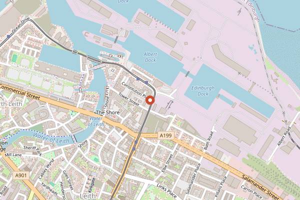 Map showing Fishers in Leith in Edinburgh